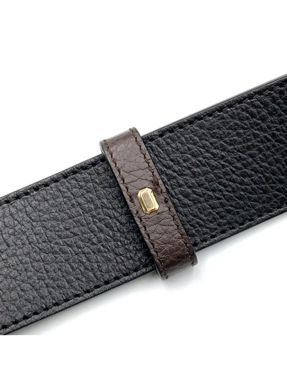 Gucci Interlocking Leather Black Belt Gold